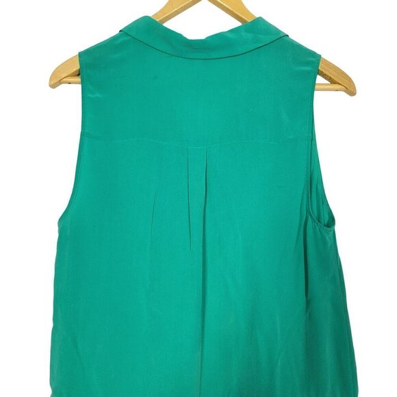 JOIE Women's 100% Silk Crepe Green Pleated Skirt Dress Size Small - Picture 10 of 12